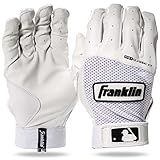 Franklin Sports MLB Batting Gloves - Classic XT Adult Men's + Youth Batting Gloves Pair - Baseball + Softball Gear - White - Adult Large