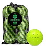 MOZKUIB Outdoor Pickleball Balls - USAPA Approved, High Visibility, Good Balance, Seamless One-Piece Design, Ideal for Cold Weather/hot Weather, 6 Pack with Pickleballs Bag(Green)