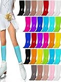 Liitrsh 30 Pairs Ice Skating Socks - Figure, Roller, Dance Socks for Women (Bright Color)