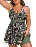 HUSKARY Plus Size Swim Suits for Women 2026 Tummy Control Bathing Suits