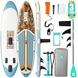 Niphean Inflatable Stand Up Paddle Board with Stabiltrac Fin Design and SUP Accessories, Anti-Slip EVA Deck, 10’6’’ Inflatable Paddle Boards for Adults & Youth of All Skill Levels