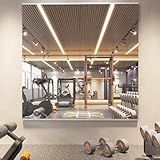 pertetey Home Gym Mirror, 48X24 Inch(Each)-2Pack Wall Mounted Large Frameless Tempered Glass Mirror, Idea for Gym, Yoga, Bedroom, Dance Studio, Living Room