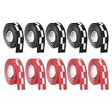 PATIKIL 18" Table Tennis Side Tape, 10 Pack Ping Pong Edge Tape Protect The Edges of Rubber and Blade for Paddles Racket, Red Black