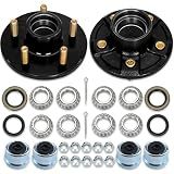 2 Sets 2000lb Trailer Axle Trailer Hub Kit 5 Bolt 4.5",Trailer Hub 5 Lug fit 1" and 1-1/16" Trailer Straight Spindle,5×4.5 Trailer hubs,Boat Trailer Hubs 5 Lug(Only Fit Straight Spindle)