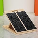 TEMI Slant Board for Calf-Stretching - Wooden Incline Wedge Stretcher for Squats, Foot & Ankle Mobility, Portable Fitness Equipment, Balance Block for Heel Stretch
