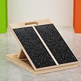 TEMI Slant Board for Calf-Stretching - Wooden Incline Wedge Stretcher for Squats, Foot & Ankle Mobility, Portable Fitness Equipment, Balance Block for Heel Stretch