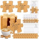Hushee 15 Pcs Puzzle Coasters Appreciation Gifts, Team