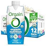 Orgain Organic Nutritional Vegan Protein Shake, Vanilla Bean - 16g Plant Based Protein, Meal Replacement, 21 Vitamins & Minerals, Fruits & Vegetables, Gluten Free, Non-GMO, 11 Fl Oz (Pack of 12)