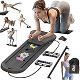 Lerpio Pilates Board, Portable Pilates Reformer Set, 6 in 1 Pilates Board for Home Workout, Foldable Pilates Reformer Machine, Multifunctional Pilates Board for Women (Black)