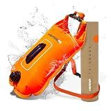 Swim Buoy for Open Water with Dry Bag 15L - Fully Waterproof Swim Bubble - Be Safe with Higher Visibility, Toughened Nylon and Rest Handle Swimming Buoy - Open Water Buoy for all Season Swimmers