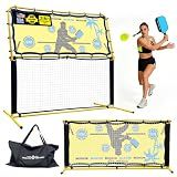 G-SQAURED 6×6FT 2-in-1 Pickleball Rebounder & Game Net — Portable Pickleball Net, Adjustable Rebounder Training Net, Heavy-Duty Iron Frame, 28KG Tension Ropes (Backyard & Solo Practice)
