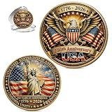 USA 250th Anniversary Commemorative Coin, Double-Sided American Collectible Challenge Coin, 1776-2026 Patriotic 4th of July, USA for Independence Day & Coin Collectors(Style 3)