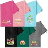 HunnmingRe 6 Pcs Dinkball Towels Microfiber Athletic Towels with Clip Summer Embroidered Dinkball Gift Suitable for Mom Father Beach Shower Pool Gym Camping(Woman)