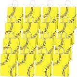 durony 16 Pieces Softball Gift Bag Softball Print Paper Bags Goodie Favor Bags for Softball Party Decorations Supplies
