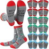 Glitopper 12 Pairs Best Team Ever Gifts Socks Bulk You Rock Novelty Sock Employee Appreciation Positive Gifts for Women Men Team Staff Coworker Office Favors