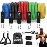 WHATAFIT Resistance Bands, Exercise Bands，Resistance Bands for Working Out, Work Out Bands with Handles for Men and Women Fitness, Strength Training Home Gym Equipment