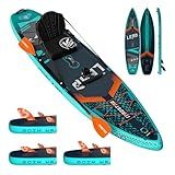 iTAOSTAR L01CP 12’×35" Extra Wide Inflatable Stand Up Paddle Board - Premium SUP Board Kit with 5 Fins - Ultra Stable Paddleboard for Adults & Youth - All Skill Levels - for Lakes, Oceans & Fishing