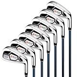PGM 7 Piece Men’s Golf Iron Set for Right Handed, Forgiving Design Sets with Graphite Shaft and Easy Control Grip Include Golf Club Iron 5 to 9 PW SW