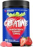 KGGCDD 99.99% Creatine Monohydrate Gummies for Men & Women, 5g Tasty Creatine Gummies for Muscle Strength, Endurance, Recovery & Sugar Free, Gluten-Free, Vegan, Non-GMO, 90 Count
