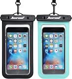 Hiearcool Waterproof Phone Pouch, Waterproof Phone Case, Black&Green 2-Pack