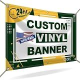 Custom Banner 3ft x 5ft Vinyl Banner Custom Backdrop - Full Color 13 Oz Sign - Personalized Banners with High-Resolution Images, Text