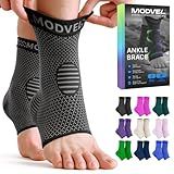 Modvel Foot & Ankle Brace Socks for Sprained Ankle Compression Sleeve - Plantar Fasciitis Relief Brace, Foot Support for pain Women & Men - Tendonitis & Arthritis Feet Sleeve, Stabilizing Ankles Wrap