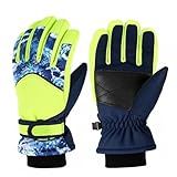 NociHah Kids-Waterproof-Ski-Gloves - Boys-Girls Winter-Snow-Glove Thickening Warm Windproof Cold-Weather Mittens for Snowboard Sledding Kids Outdoor