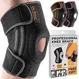 DR. BRACE ELITE Knee Brace with Side Stabilizers & Patella Gel Pads for Maximum Knee Pain Support and fast recovery for men and women-Please Check How To Size Video (Mercury, Large)