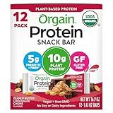 Orgain Organic Vegan Protein Bars, Peanut Butter Chocolate Chunk - 10g Plant Based Protein, Low Calorie Healthy Snacks, No Lactose or Soy Ingredients, Gluten Free, Non-GMO - 1.41 Oz (Pack of 12)