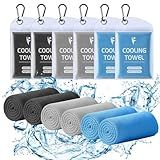 Clothirily Cooling Towels (40"x12"), Breathable Cooling Towels for Neck and Face, Men & Women Workout Towel for Hot Weather, Sweat Towel for Gym Yoga, Camping, Fitness, Running, Traveling, 6 Pack