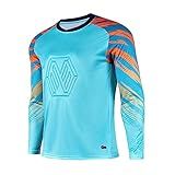 DRHOM Youth Boys Padded Protection Football Goalkeeper Jersey Long Sleeve Goalie Shirt Training Soccer Uniform (as1, Numeric, Numeric_12, Regular, Blue)