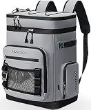 Hulongo Large Waterproof Insulated Cooler Backpack for Men & Women, Leak Proof Cooler Backpack for Camping, Beach, Fishing, Picnic, Travel, Outdoor, 30L, 48Cans