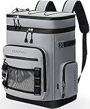 Hulongo Large Waterproof Insulated Cooler Backpack for Men & Women, Leak Proof Cooler Backpack for Camping, Beach, Fishing, Picnic, Travel, Outdoor, 30L, 48Cans