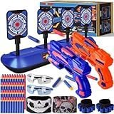 POKONBOY Digital Shooting Target Set, Kids Shooting Games Toys with 2 Foam Dart Toy Guns Birthday for 6-12 Kids