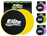 Elite Sportz Core Sliders For Working Out | Dual Sided Home Core Workout Equipment For Carpet & Hardwood Floors | Gliders for Exercising - Travel Workout Equipment For Athlete - Fitness Sliders