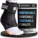 Z ATHLETICS Ankle Brace for Women & Men - Lace Up Adjustable Support with Side Stabilizers for Sprained Ankle, Achilles Tendonitis Relief | Basketball, Volleyball, Running & Sports Recovery