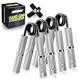 UUJOME Hand Gripper Strengthener Set 4pcs (50lb+100lb+150lb+200lb) - Metal Grip Strength Trainer Slip Resistant - Grip Trainer Forearm Strengthener for Muscle Building, Hand Sensitivity Training