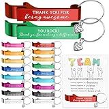 Yiyiring 50 Sets Team Employees Appreciation Gifts Motivational Colored Bottle Opener Keychain Encouragement Cards Inspirational Gifts for Staff Coworker Teacher Staff Volunteer