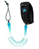 Creatures of Leisure Reliance Bicep, Surf Leash with Plug, Durable Construction, 1.2m Leash Length, 9/32 inches Cord Thickness, Cyan Speckle Black, L