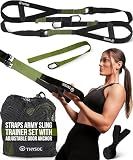 THYSOL® Resistance Trainer Pro Exercise Straps Army | Sling Trainer Set with Adjustable Door Anchor | Fitness Home Workouts - Suitable for Travelling & for Training Indoor & Outdoor (Army Green)