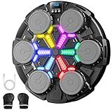 Oppvoci Upgraded Music Punching Machine for Kids and Adults, Wall Boxing Punching Pad with Bluetooth & Rhythm Lights, 3 Speed Modes, Home Fitness Boxing Equipment with Gloves for Boys Girls Teenagers