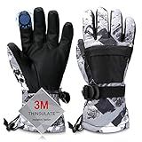 Odtmger Ski Gloves,Snow Gloves Waterproof Winter Warm Cold Weather Touchscreen Gloves for Parent& Child Kids Skiing,Snowboarding