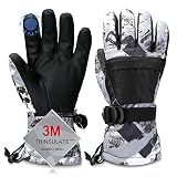 Odtmger Ski Gloves,Snow Gloves Waterproof Winter Warm Cold Weather Touchscreen Gloves for Parent& Child Kids Skiing,Snowboarding