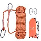 LZ.MZXU Climbing Rope, 12mm Static Rappelling Rope, Orange, 32FT(10M)
