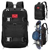 GoHimal Skateboard Backpack,17in Laptop Bag for Men&Women(Black)