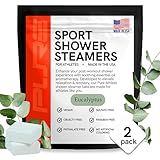Sport Shower Steamers - USA Made with Natural Eucalyptus Essential Oil, Aromatherapy, Stress and Sinus Relief, Muscle Recovery for Athletes, Best Birthday Gifts and Easter Basket Stuffers for Runners