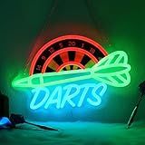 CoolGift Mart Darts Neon Light, Dimmable LED Dart Neon Wall Sign USB Powered, Decorations for Bedroom Living Room Game Room Man Cave Bars Clubs, Birthday Gift for Darts Enthusiasts