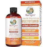 MaryRuth Organics Liquid Multivitamin+Hair Growth | Biotin 10000mcg | Lustriva Hair Growth Supplement | Clinically Tested in Women for Thicker Hair&Facial Wrinkle | Skin Care | Ages 18+ | 15.22 Fl Oz
