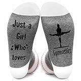 MVZX Funny Gifts Socks For Gymnastics Stuff, Combed Cotton Socks For Gymnastics Athletics,Just A Girls Who Loves Gymnastics Socks, Soft Novelty Socks For Gymnastics Lover Sister Daughter Gifts, A29