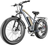 Electric Bike for Adults-1000W Peak Motor Speed Max 32MPH Electric Bike,26" Fat Tires Electric Mountain Bike,48V 20Ah Removable Battery Range 80Miles Electric Bicycle,With Front Suspension/Brakes,